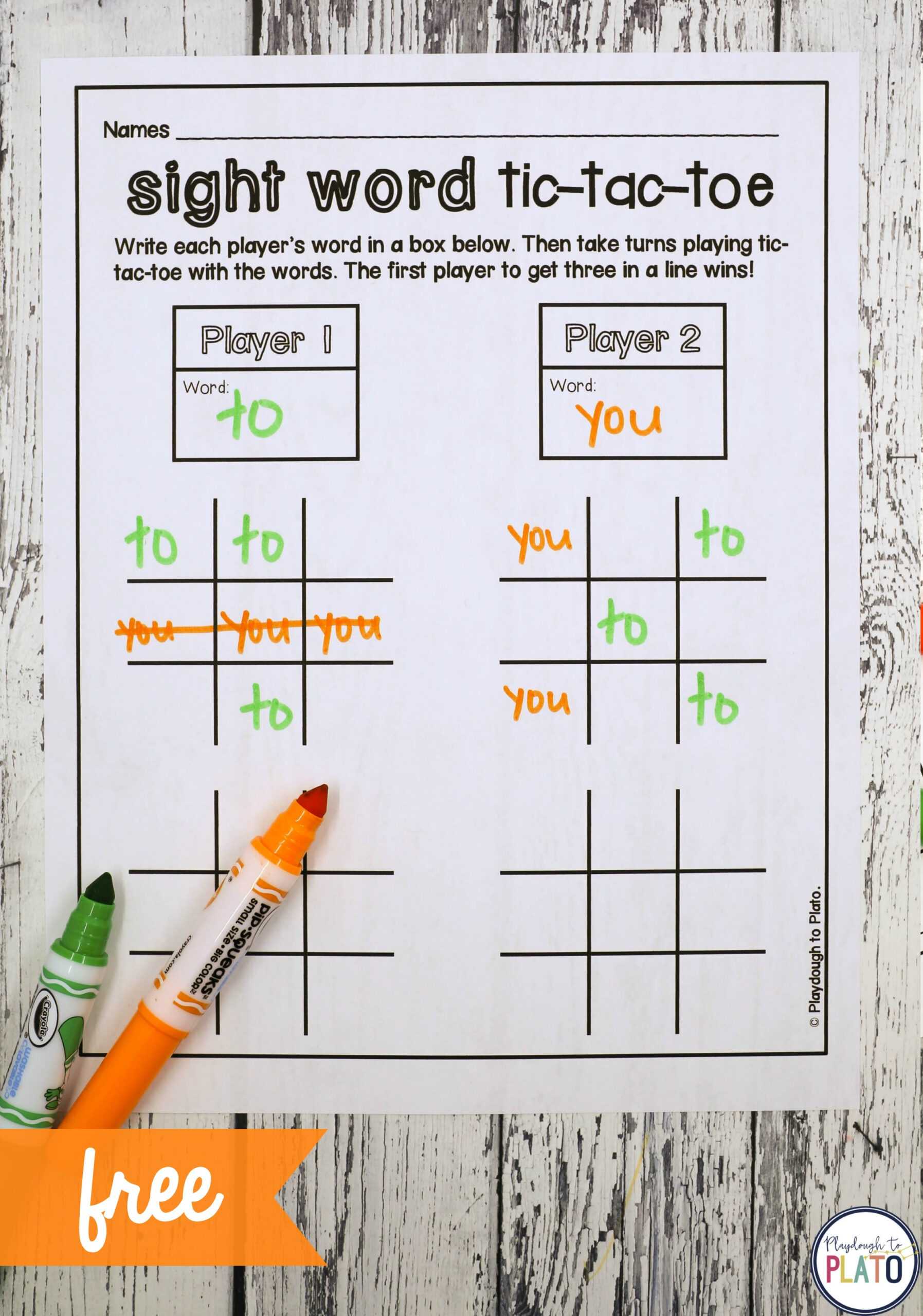 Tic Tac Toe – Playdough To Plato With Tic Tac Toe Template Word