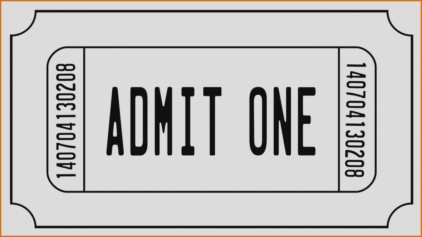 Ticket Clipart Template In Blank Admission Ticket Template