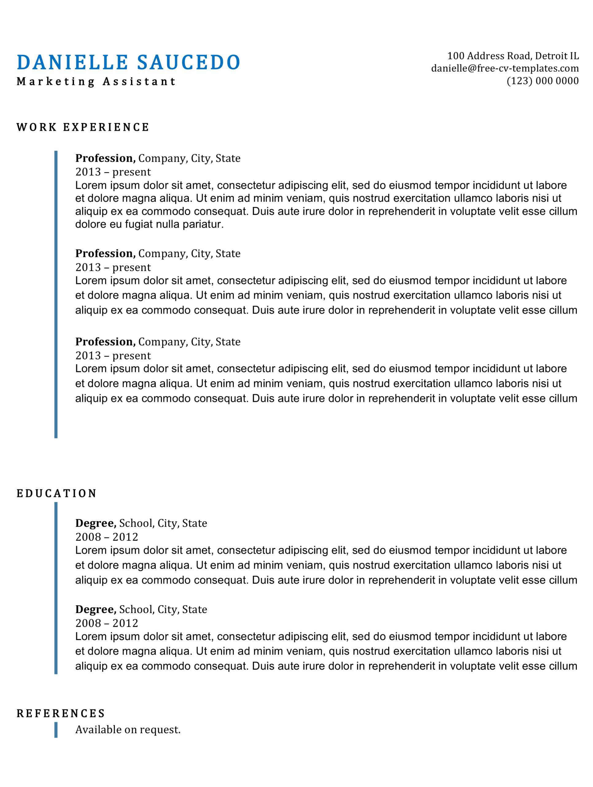 Traditional Cv Templates | Land The Job With Our Free Word Regarding Resume Templates Word 2013