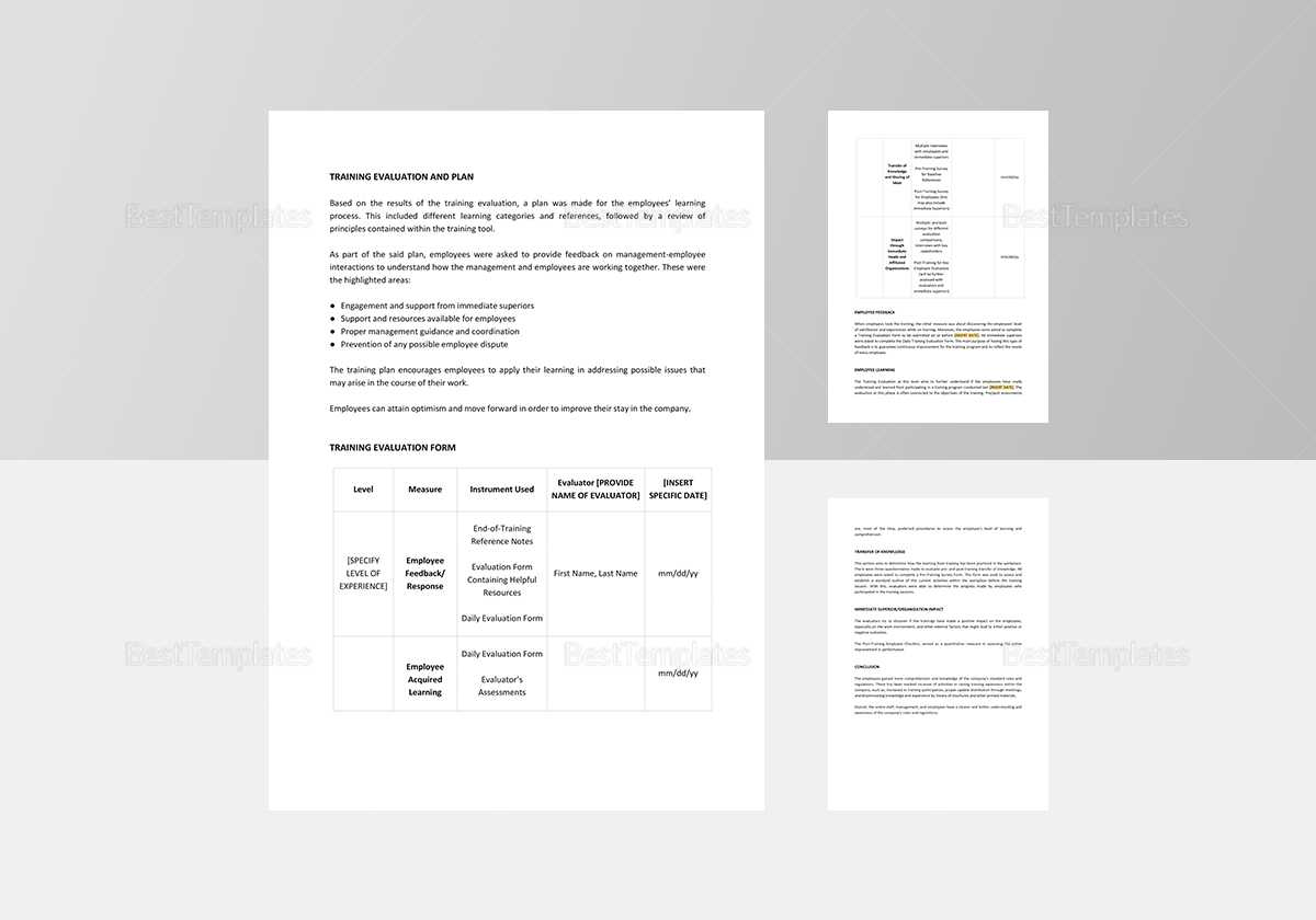 Training Evaluation Report Template Throughout Training Evaluation Report Template