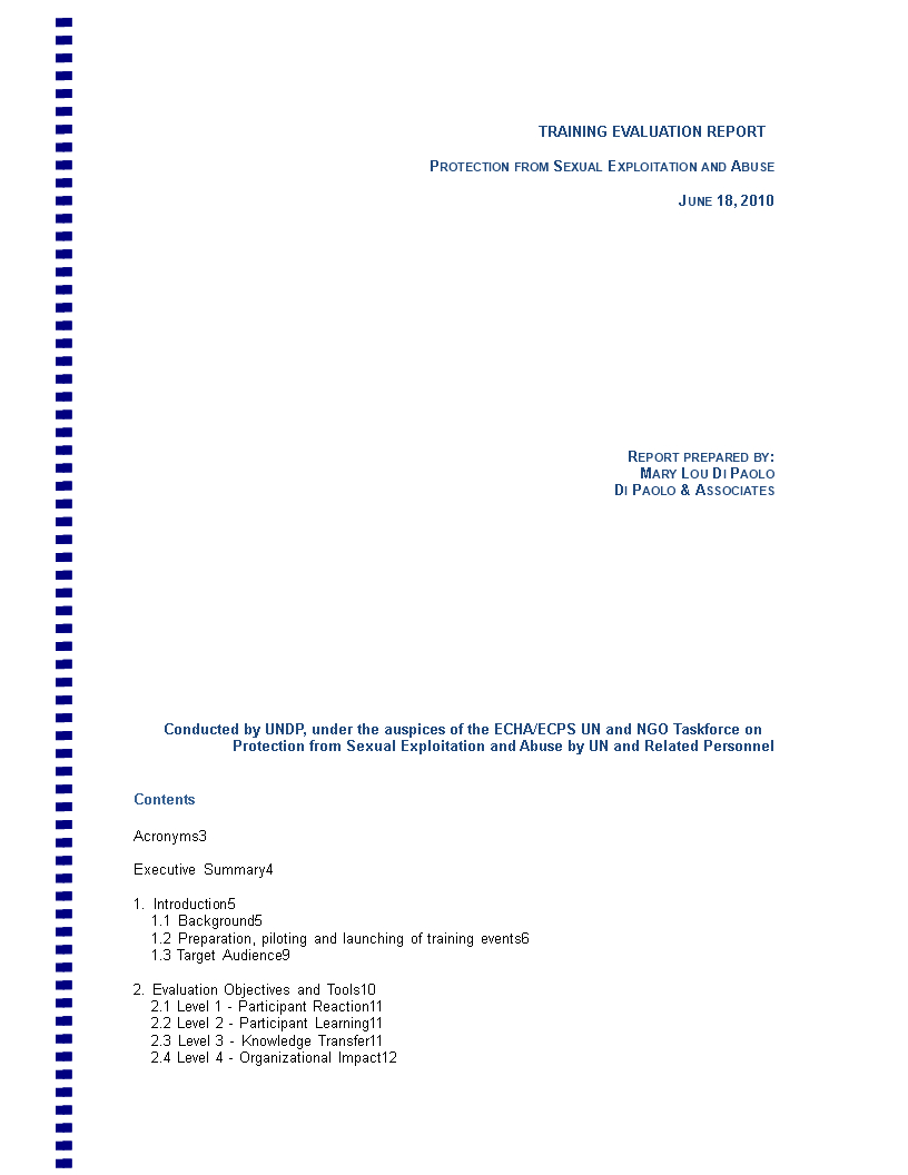 Training Evaluation Report | Templates At For Training Feedback Report Template