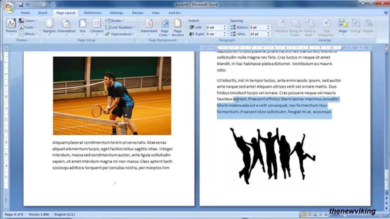 Transform Your Document Into A Booklet In Word 2007 Within Booklet Template Microsoft Word 2007