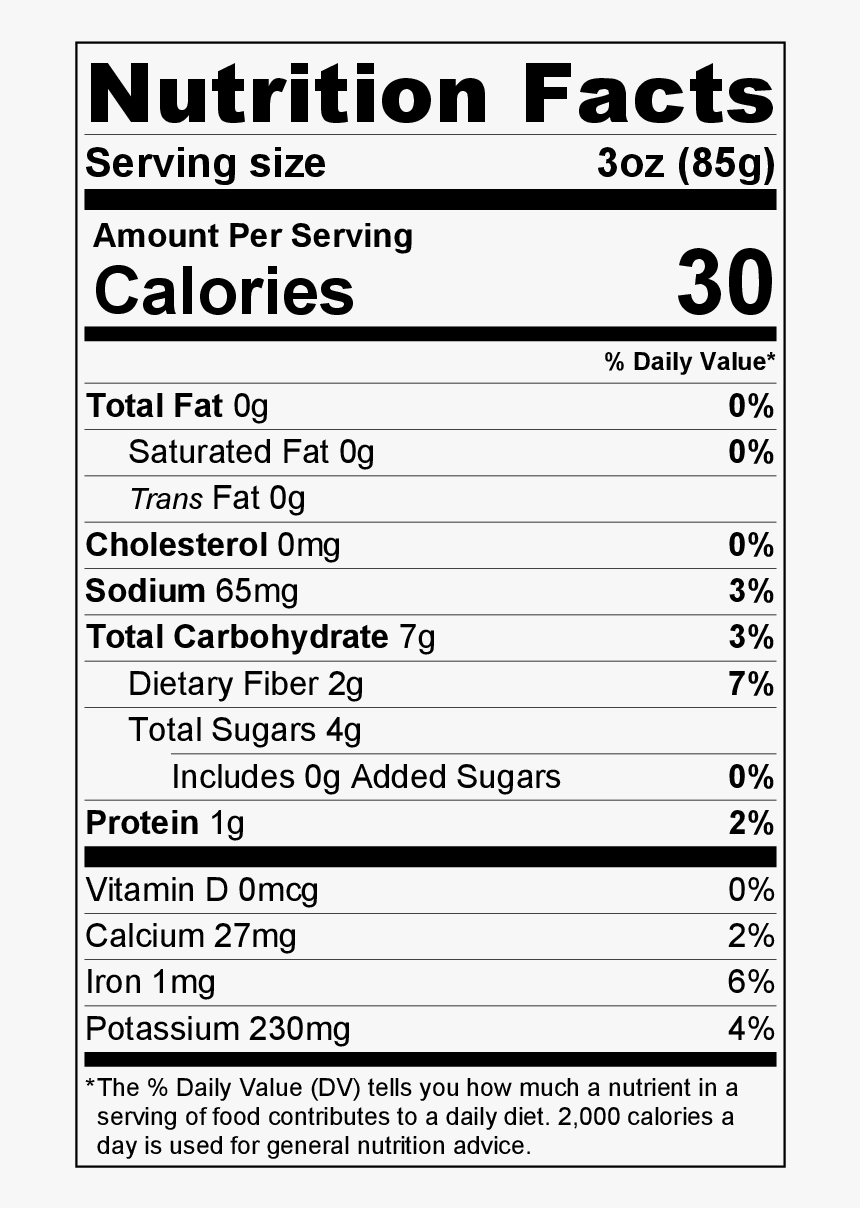 Transparent Romaine Lettuce Png – Nutrition Facts Label For Inside Nutrition Label Template Word