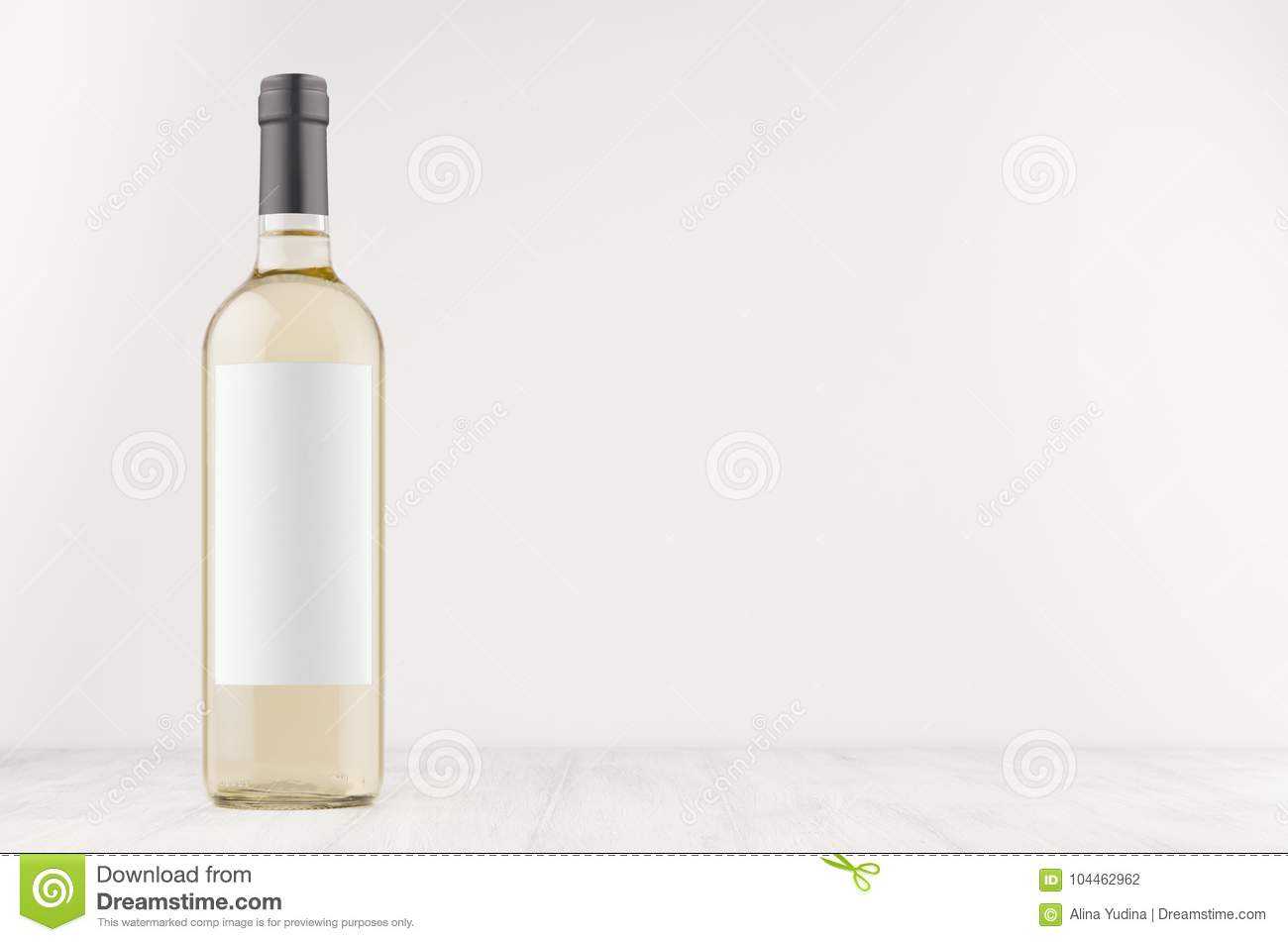 Transparent White Wine Bottle With Blank White Label On Inside Blank Wine Label Template