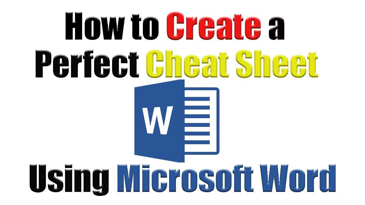 Tutorial | How To Create The Perfect Cheat Sheet Using In Cheat Sheet Template Word