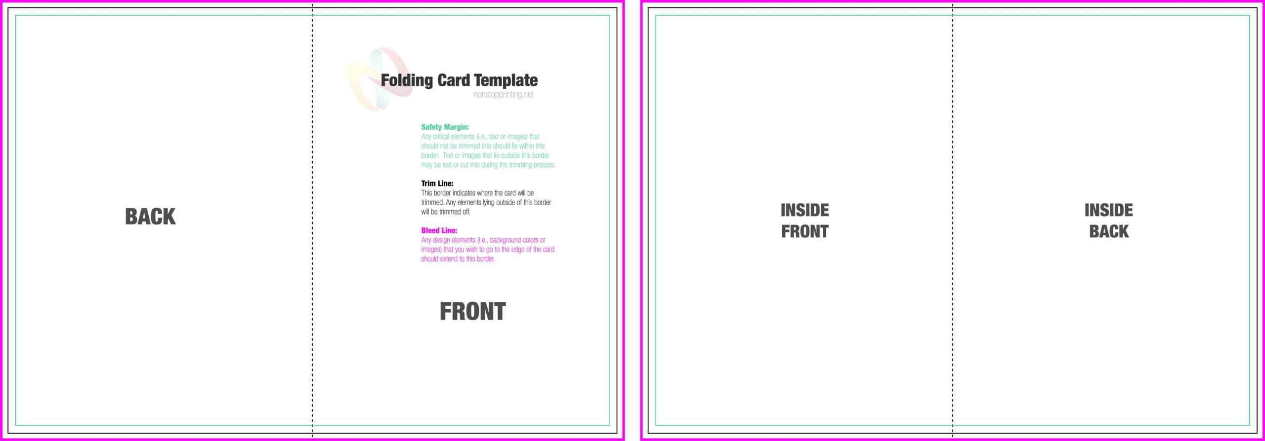 Two Fold Card Template - Karan.ald2014 For Blank Quarter Fold Card Template