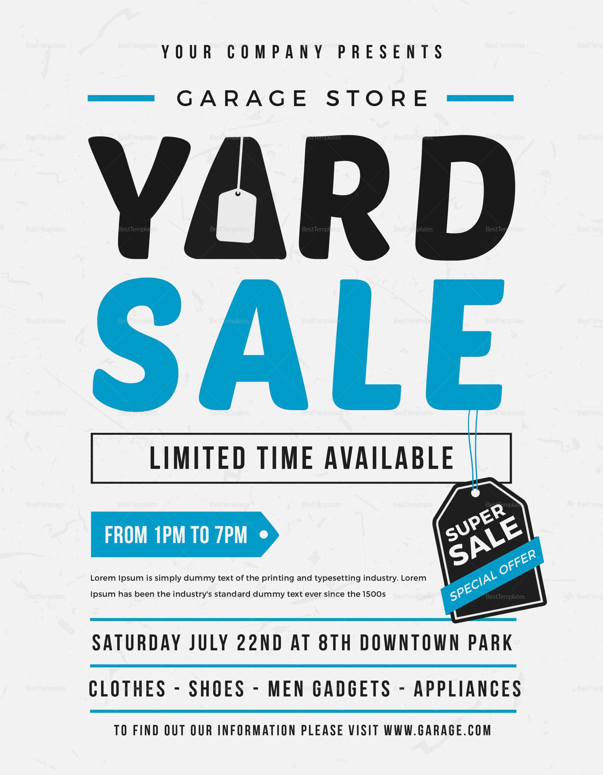 Unique Yard Sale Flyer Template Within Garage Sale Flyer Template Word