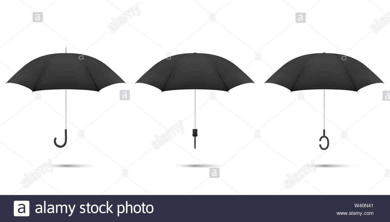 Vector 3D Realistic Render Black Blank Umbrella Icon Set Intended For Blank Umbrella Template