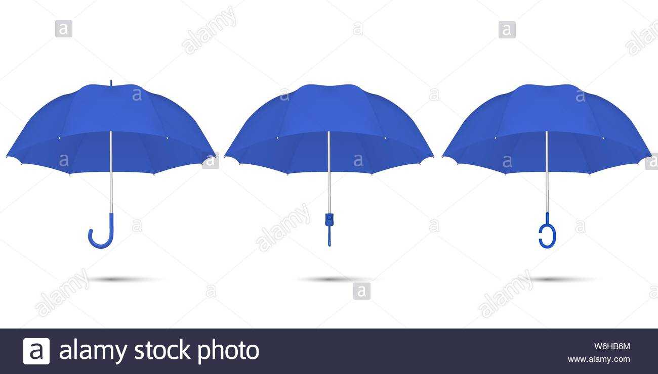 Vector 3D Realistic Render Blue Blank Umbrella Icon Set Pertaining To Blank Umbrella Template