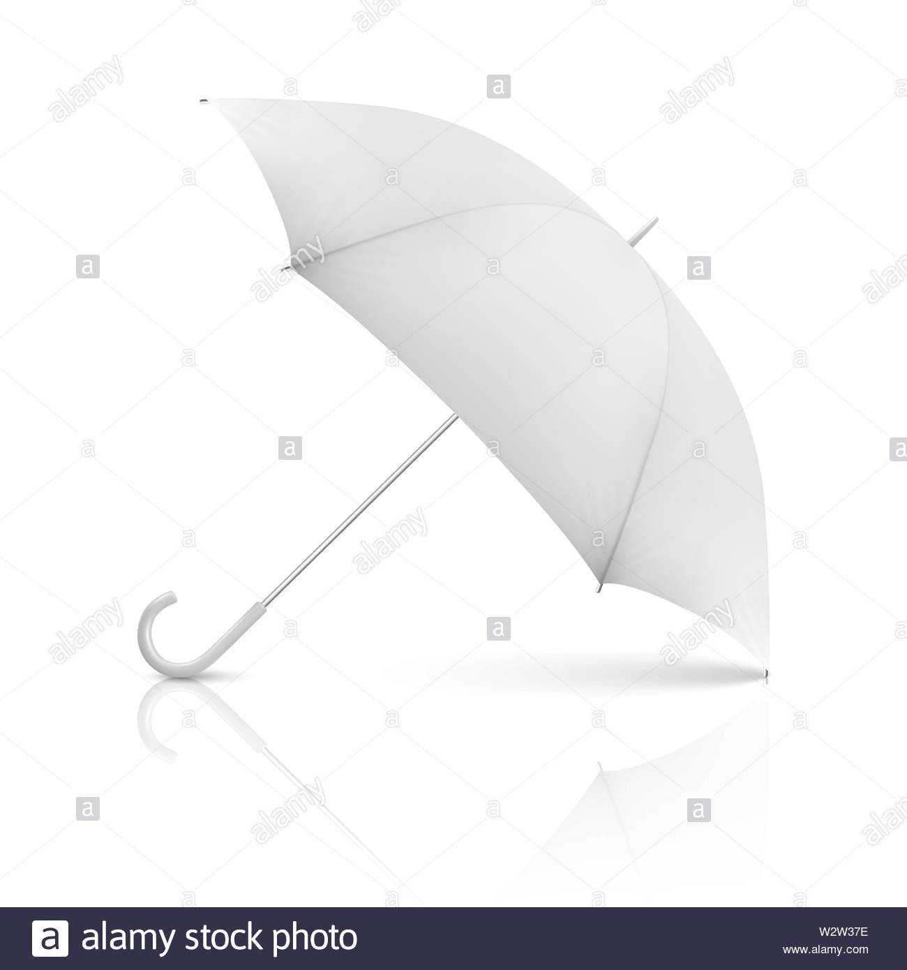 Vector 3D Realistic Render White Blank Umbrella Icon Closeup Regarding Blank Umbrella Template