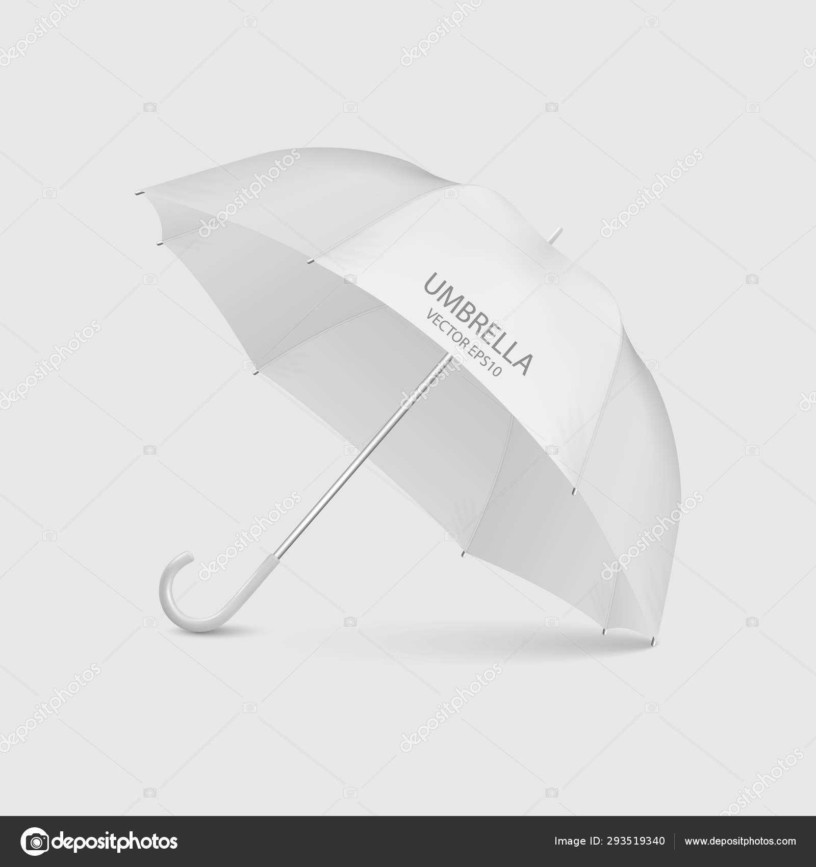 Vector 3D Realistic Render White Blank Umbrella Icon Closeup Throughout Blank Umbrella Template