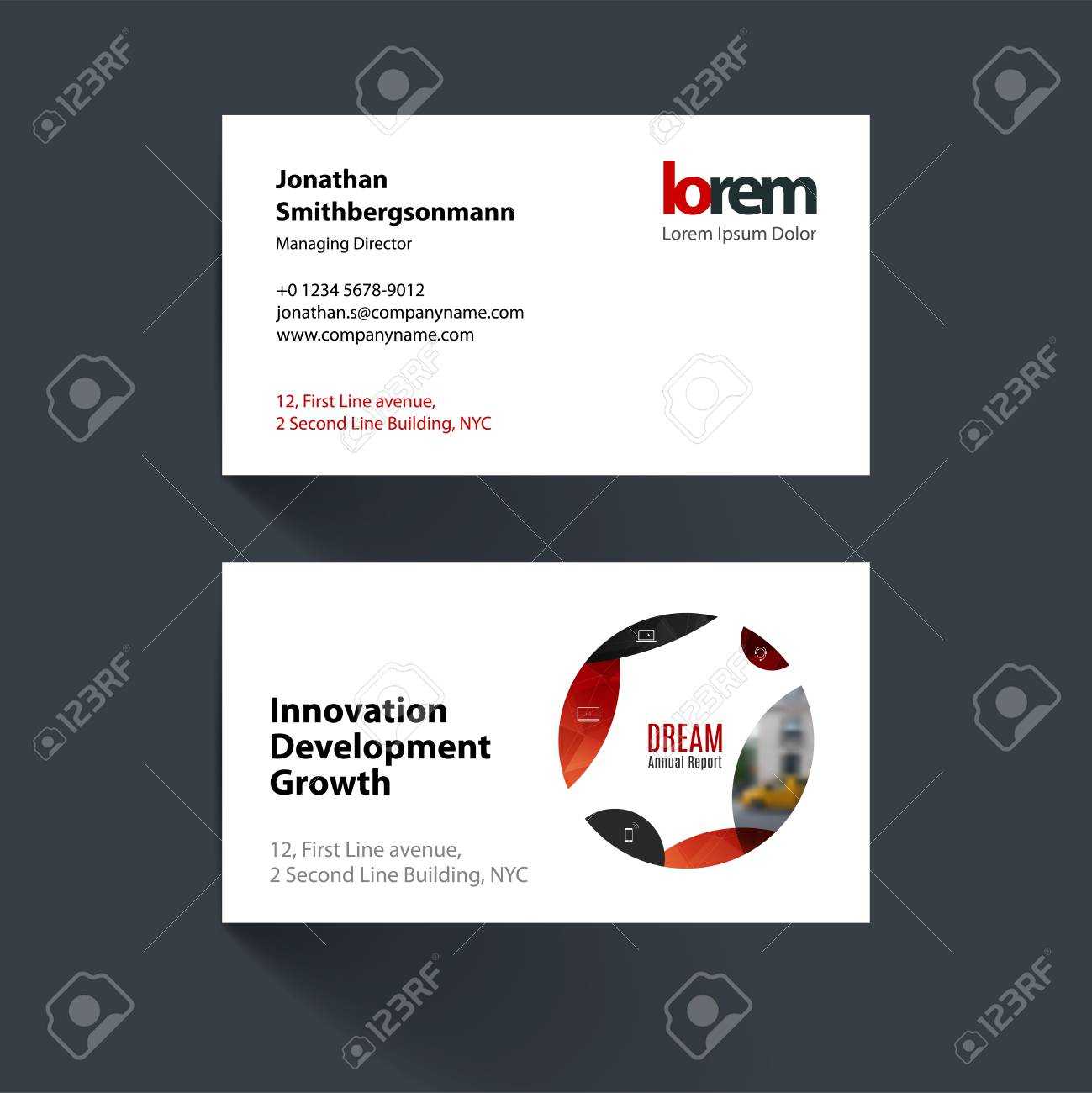 Vector Business Card Template With Red Circle, Soft Shapes, Round For It,  Business, Beauty. Simple And Clean Design. Creative Corporate Identity Intended For Soccer Report Card Template