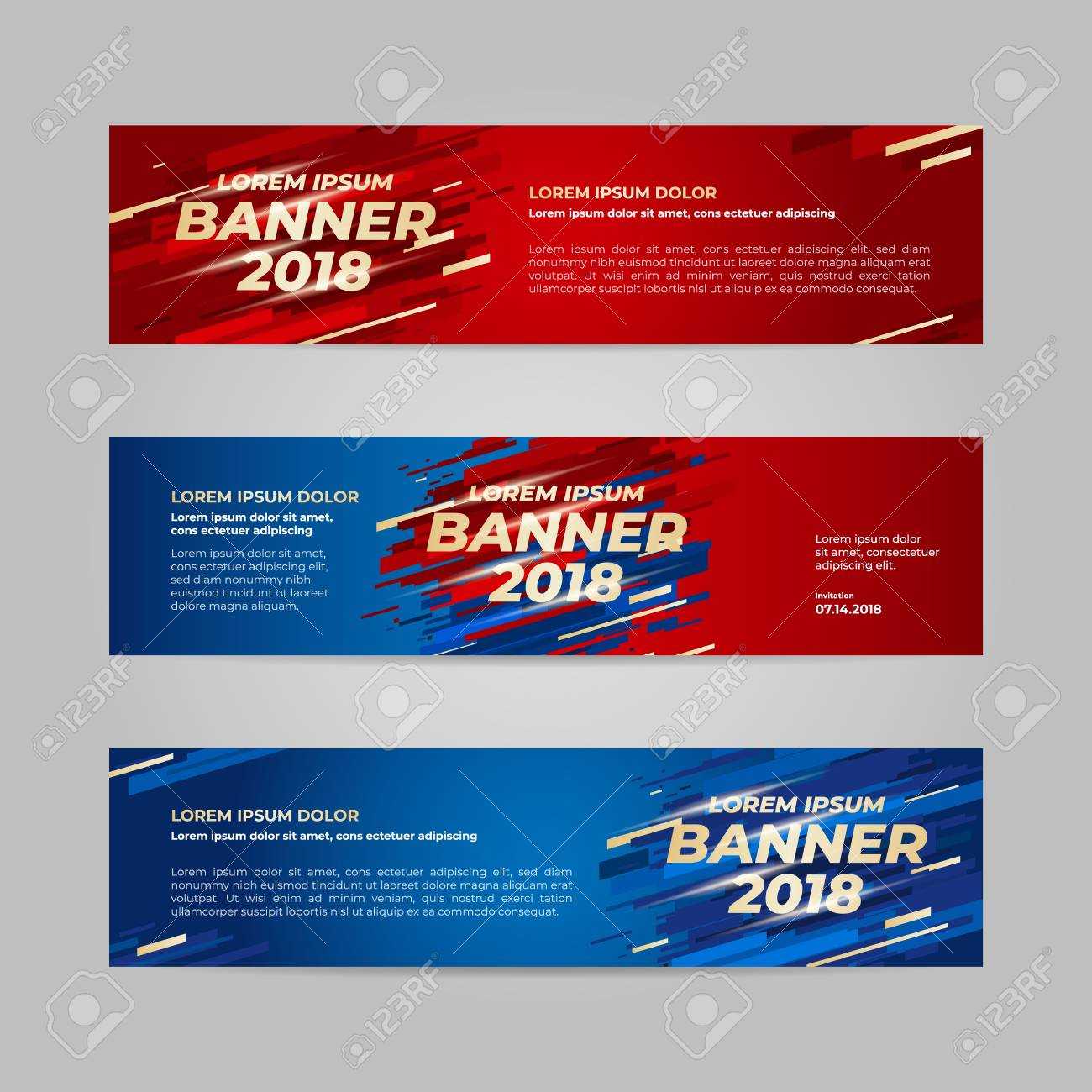 Vector Design Banner Web Template For Sport Event, 2018 Trend Intended For Event Banner Template