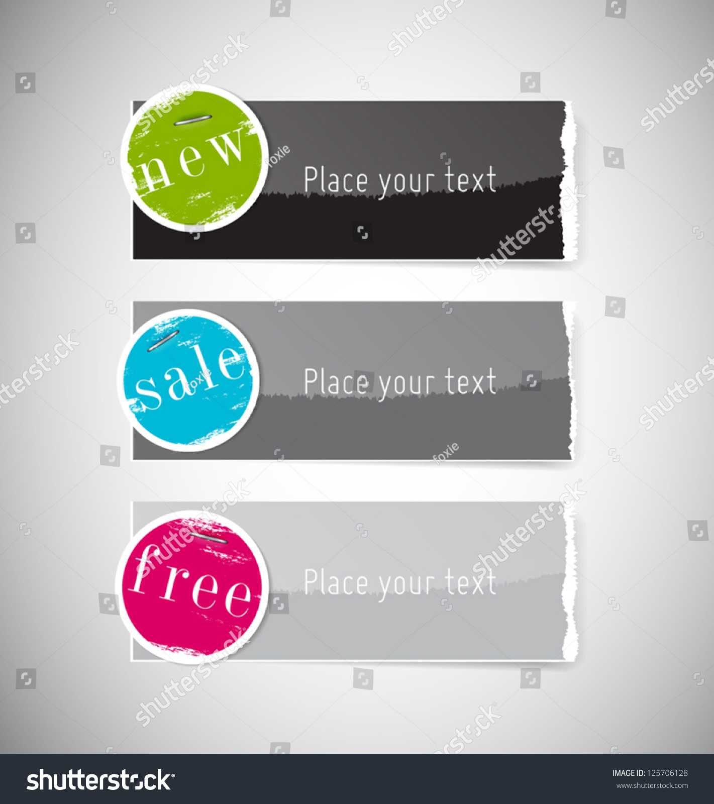 Vector Glossy Glazed Torn Paper Banners Stock Vector Regarding Staples Banner Template