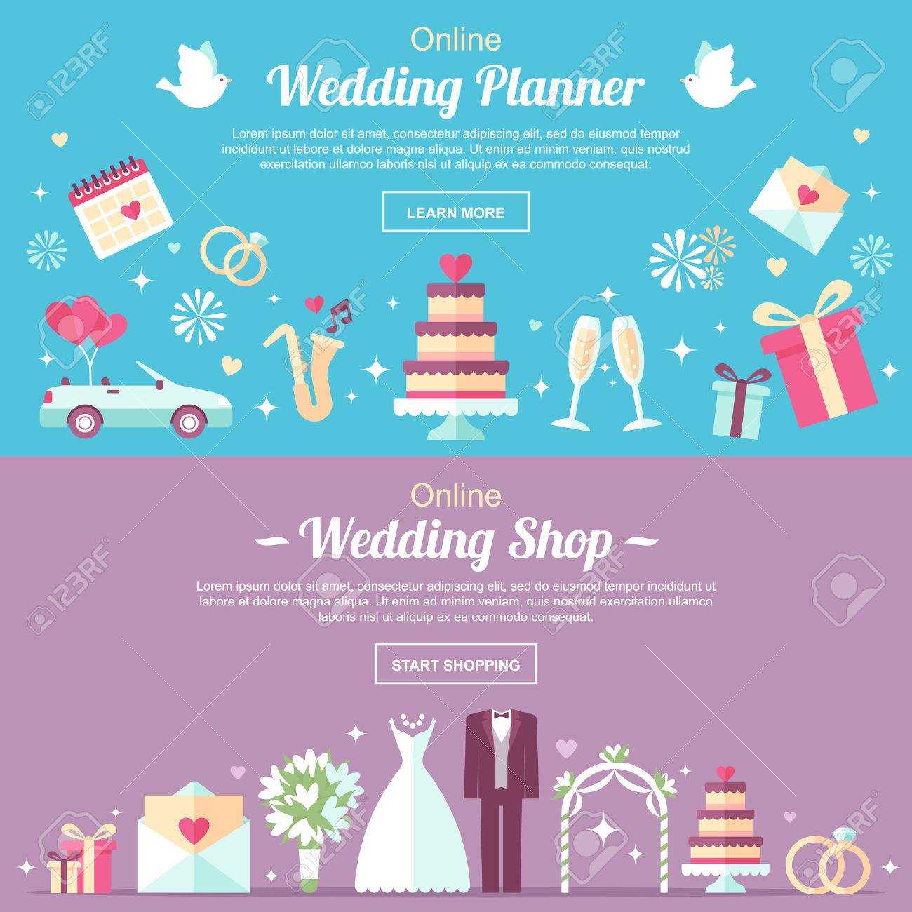 Vector Header And Banner Design Templates. For Online Wedding.. Pertaining To Wedding Banner Design Templates