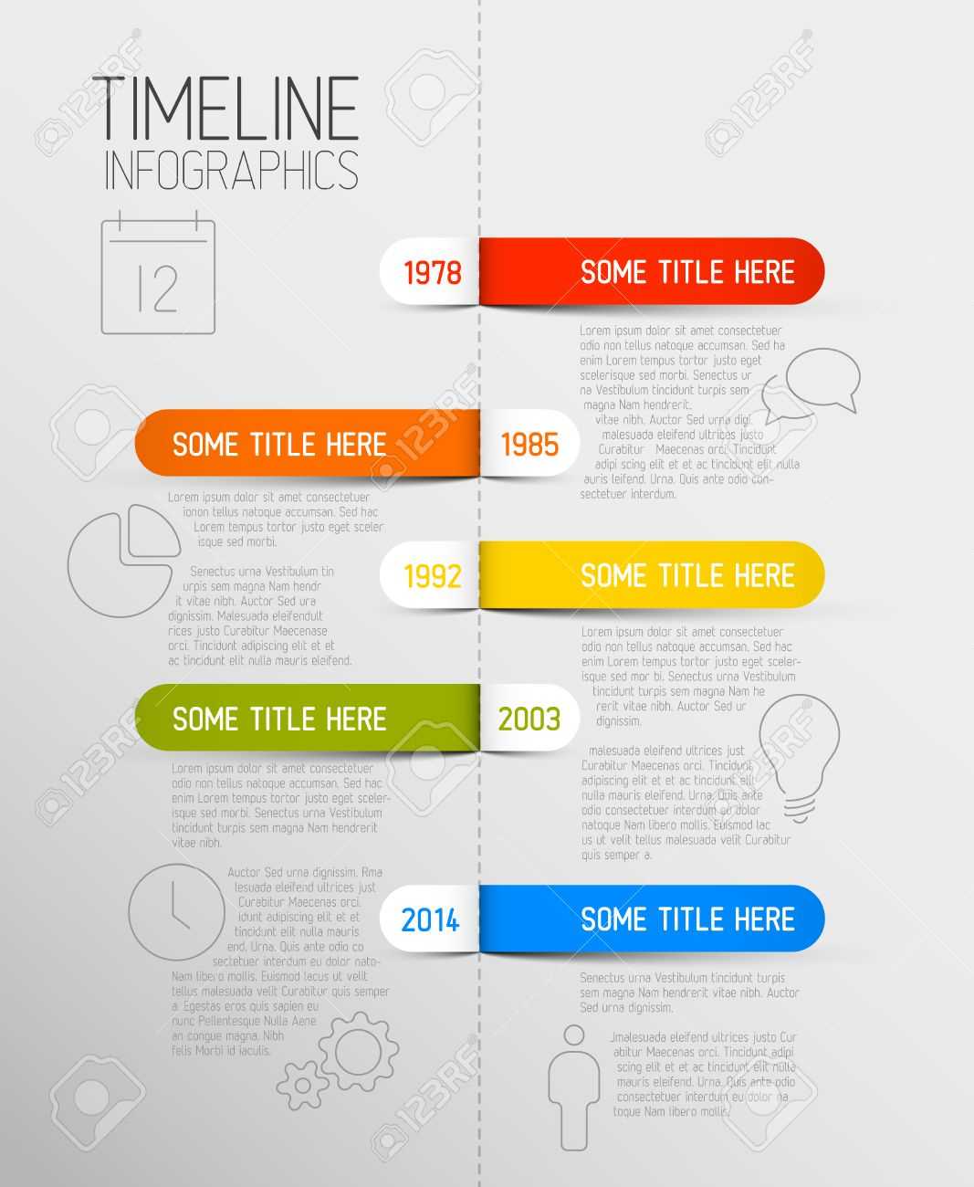 Vector Infographic Timeline Report Template With Icons And Rounded Labels Throughout Rma Report Template