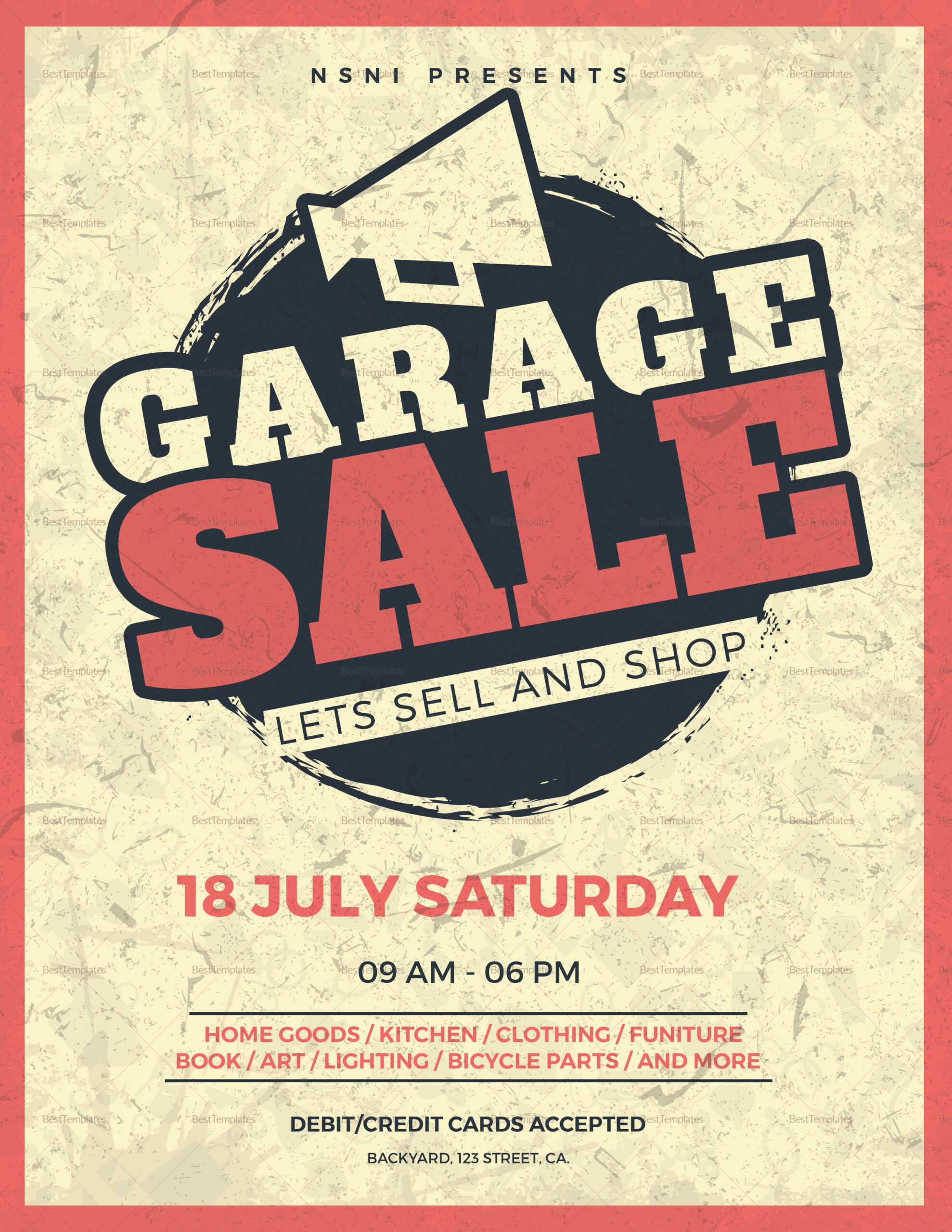 Vintage Garage Sale Flyer Template Regarding Garage Sale Flyer Template Word
