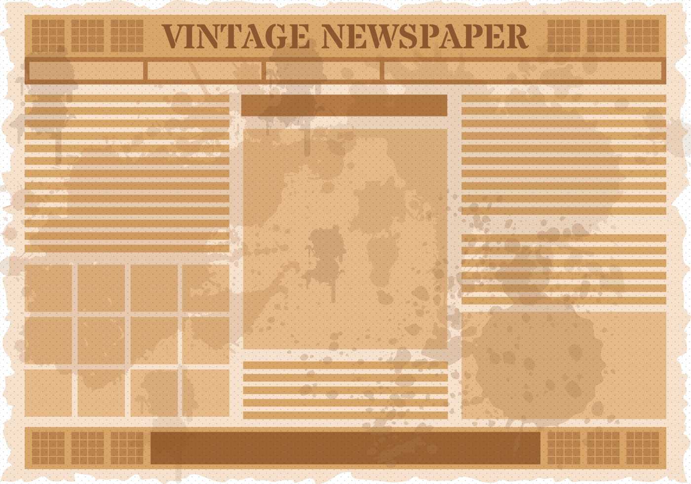 Vintage Old Newspaper Vector – Download Free Vectors For Old Blank Newspaper Template