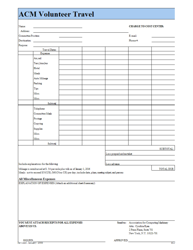 Volunteer Report Template