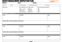 Waste Management Inspection Plan - within Waste Management Report Template