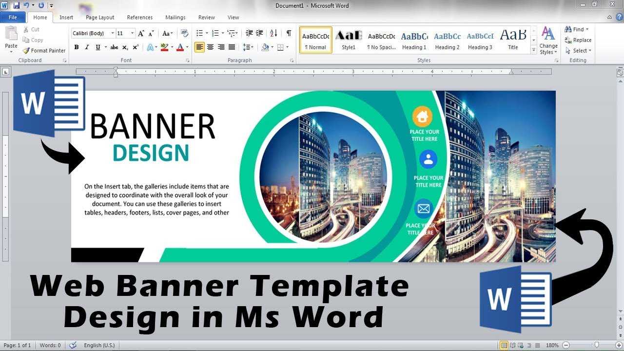 Web Ad Banner Template Design In Ms Word || How To Make Ad Banner Design In  Ms Word With Regard To Microsoft Word Banner Template