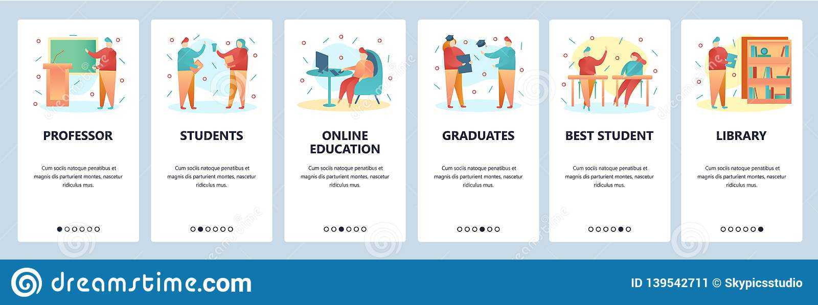 Web Site Onboarding Screens. College Education And Within College Banner Template