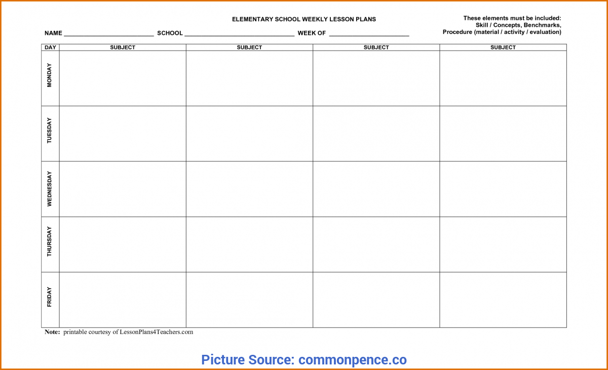 Weekly Lesson Planner Template Word – Barati.ald2014 Throughout Teacher Plan Book Template Word