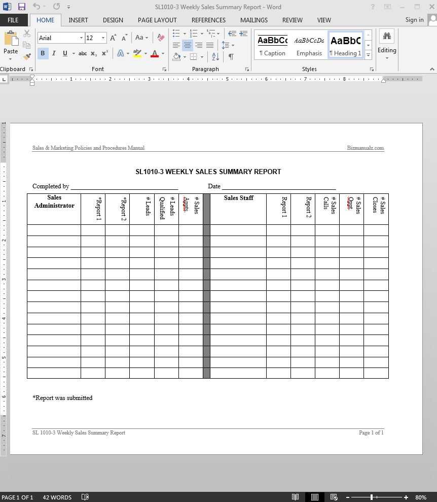 Weekly Manager Report Template – Karan.ald2014 Inside Test Summary Report Excel Template