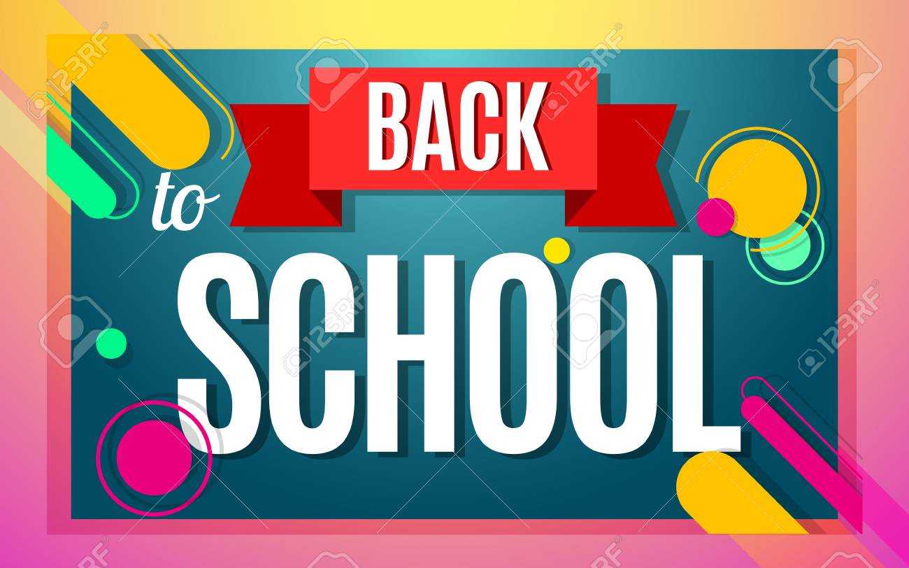 Welcome Back To School Color Banner Design. Vector Illustration.. Throughout Welcome Banner Template