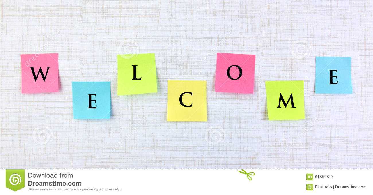 Welcome Banner With Sticky Notes Stock Image – Image Of With Regard To Welcome Banner Template