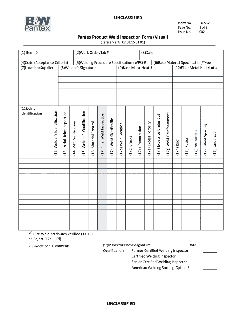 Weld Visual Inspection Checklist – Fill Out And Sign Printable Pdf Template  | Signnow For Welding Inspection Report Template