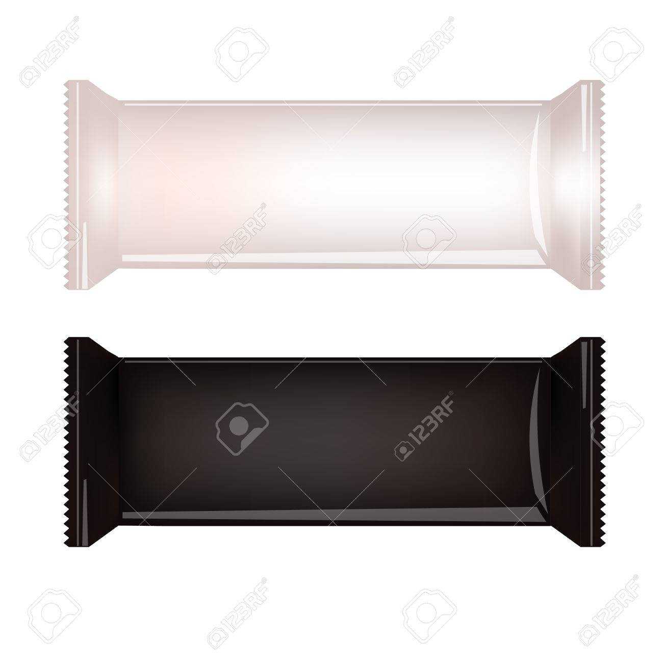 White And Black Blank Food Packaging For Biscuit, Wafer, Crackers,.. Inside Blank Candy Bar Wrapper Template