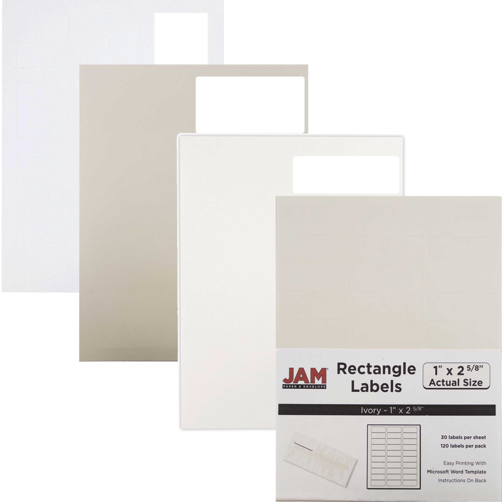 White & Ivory Labels | Jam Paper For Word Label Template 8 Per Sheet