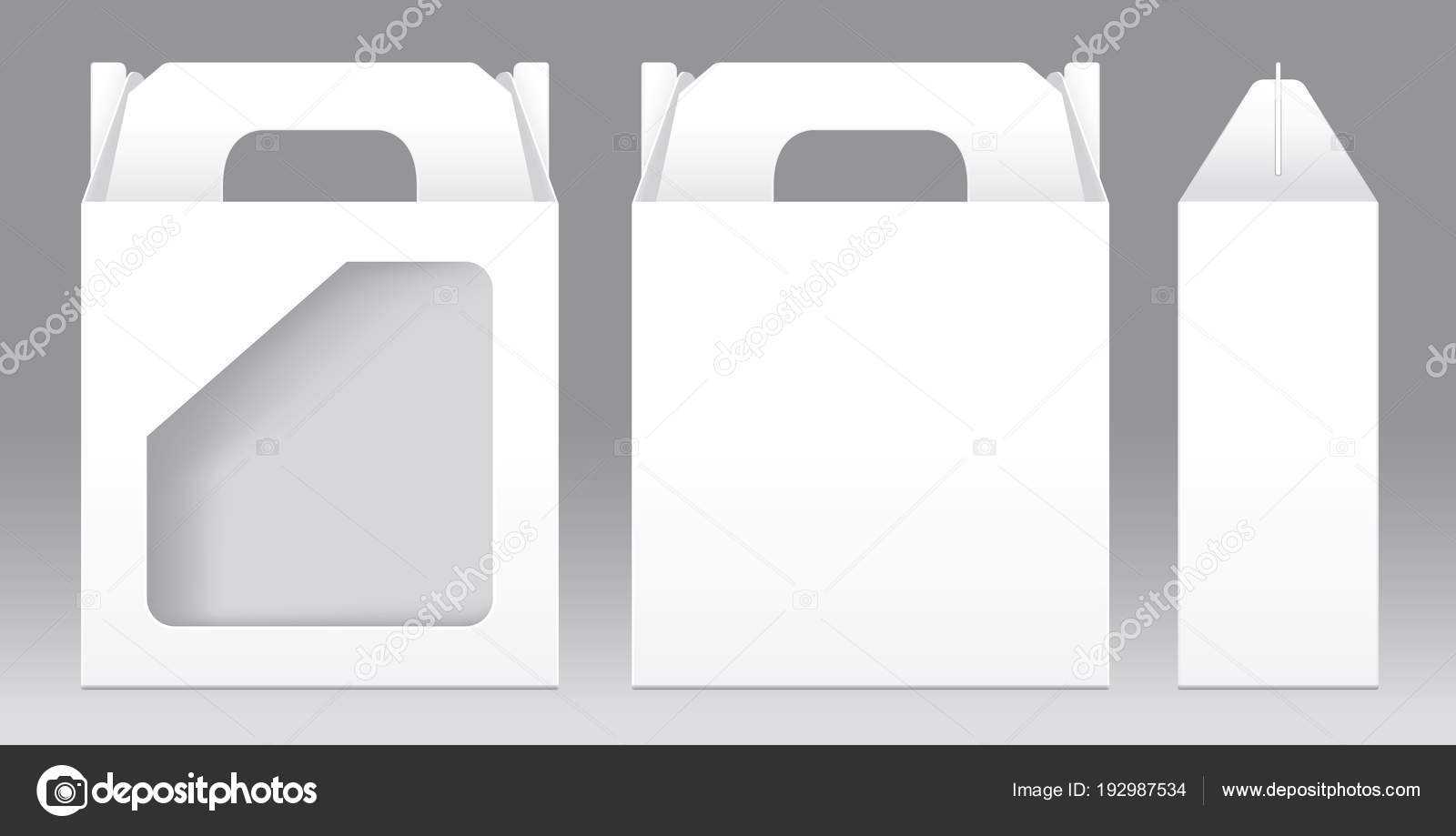 Window Box Packaging Template | Box White Window Shape Cut Regarding Blank Packaging Templates