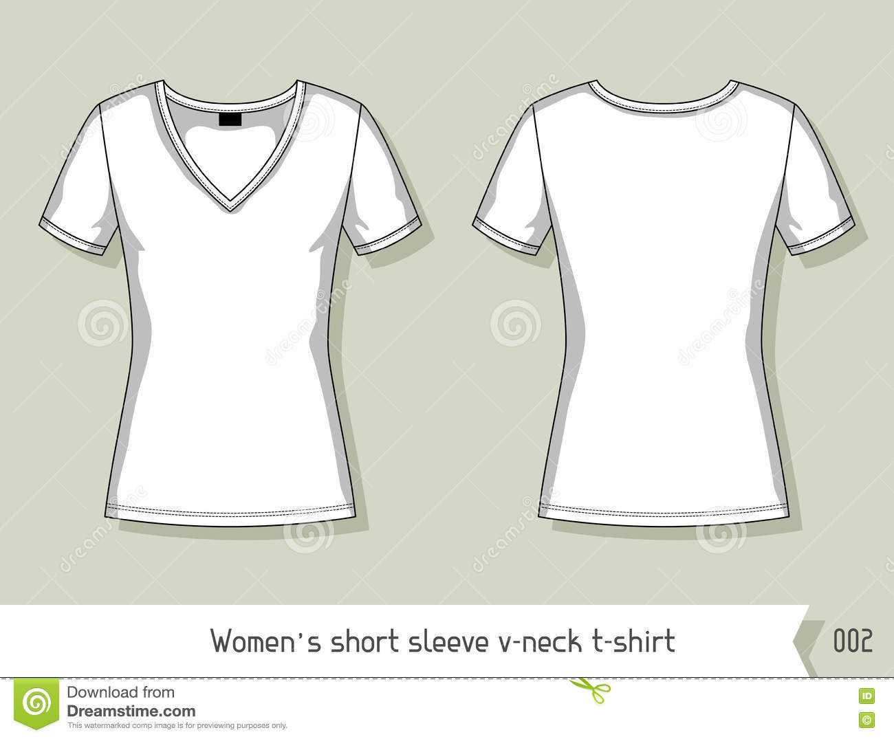Women Short Sleeve V Neck T Shirt. Template For Design With Regard To Blank V Neck T Shirt Template