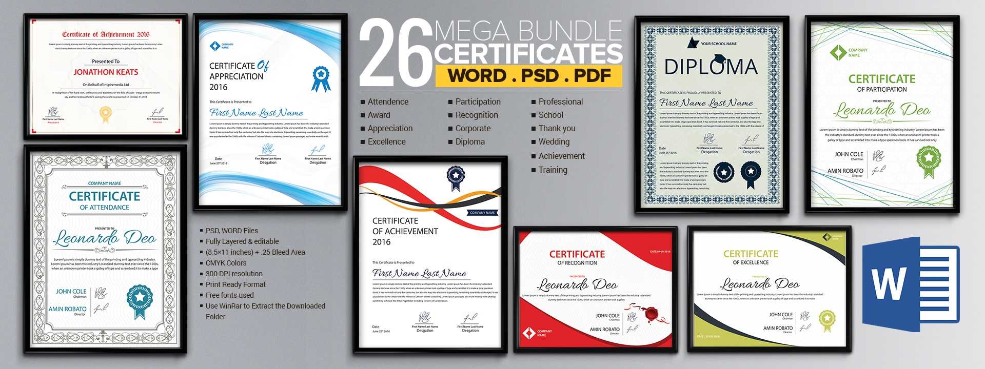 Word Certificate Template – 53+ Free Download Samples Inside Blank Certificate Templates Free Download