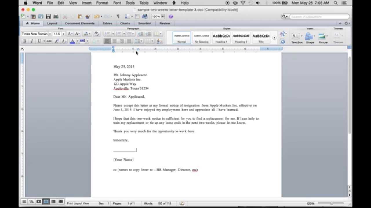 Write A Free 2 Weeks Resignation Letter | Pdf | Word Throughout 2 Weeks Notice Template Word