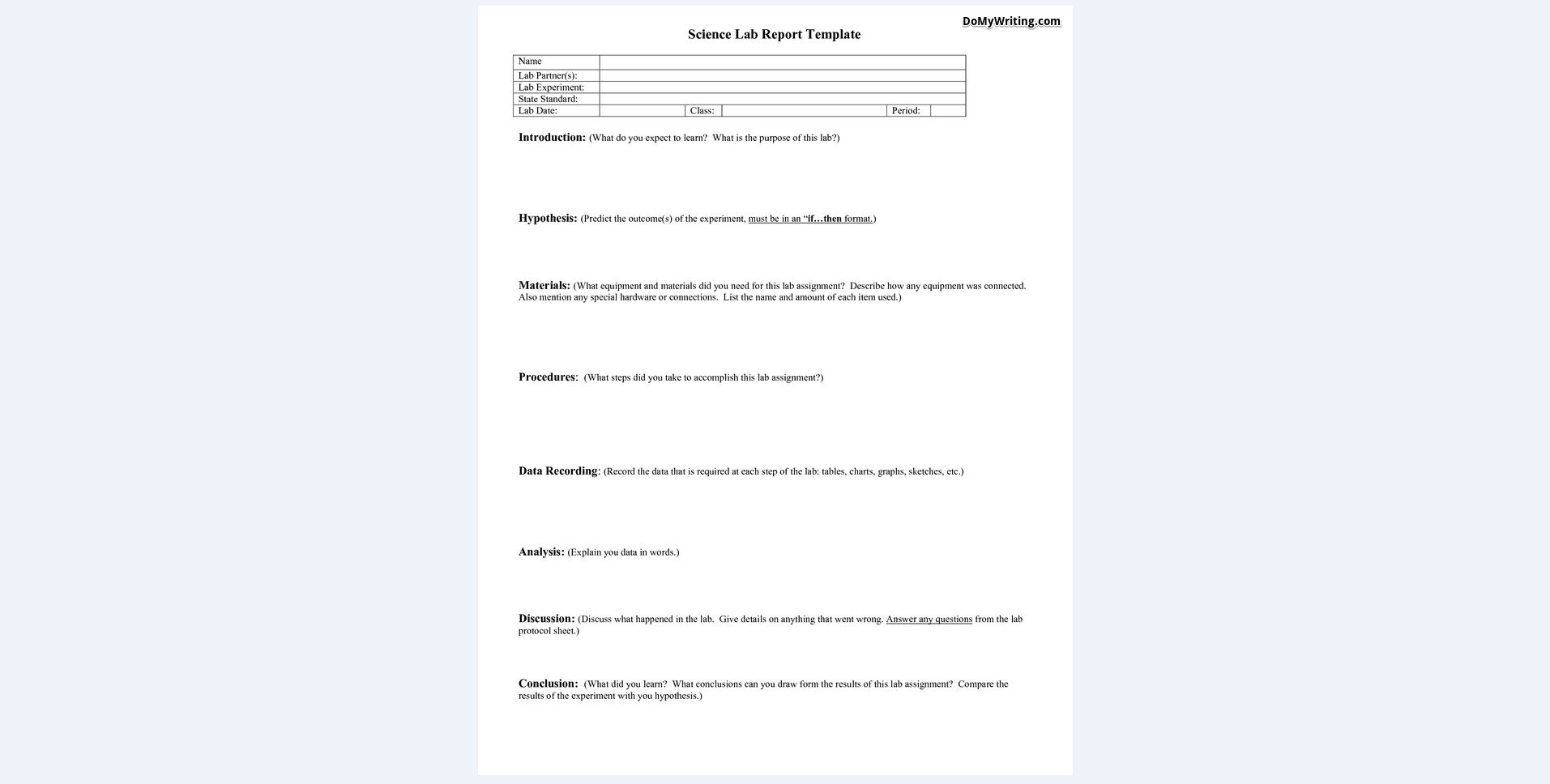 Writing A Lab Report: Everything A Student Should Know To With Regard To Lab Report Template Middle School